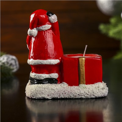 Сувенир керамика подсвечник со свечой "Дед Мороз с мешком" МИКС 10х6,5х10 см