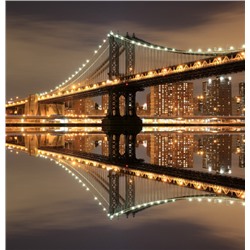 3D Фотообои  «Бруклинский мост: отражение в реке Гудзон»