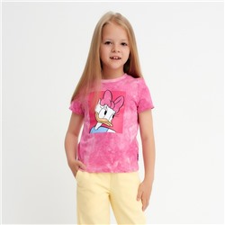 Футболка для девочки «Дейзи Дак», Disney, «Тай-дай», рост 86-92 см, цвет розовый
