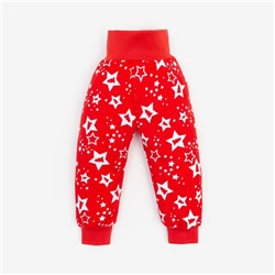 Ползунки (штанишки) детские Звёзды, цвет красный, рост 62 см