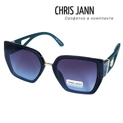 Очки солнцезащитные CHRIS JANN с салфеткой женские синие