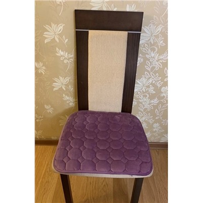 Сидушка на стул велюр соты 45х45 см фиолетовый