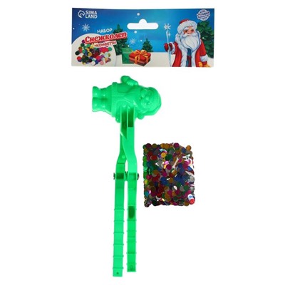 Набор снежколеп-песколеп «Дед Мороз» 22 × 8 × 4 см + конфетти 15 г, МИКС