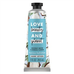 Love Beauty and Planet, Luscious Hydration Hand Lotion, Coconut Water & Mimosa Flower, 1 oz (29.5 ml)