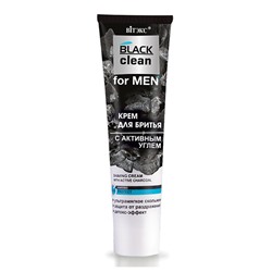 BLACK clean for MEN. Крем для бритья с активным углем, 100мл