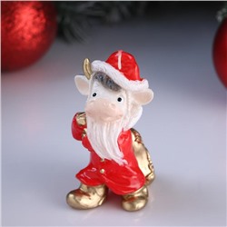 Свеча декоративная "Бычок- Дед Мороз", микс, 6×6,5×10 см