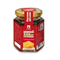 Мёд пантовый с красным корнем и дигидрокверцитином Алтаведъ 210 гр.