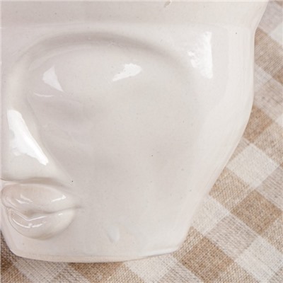 Кружка "Лицо", белая, керамика, 0.4 л, 1 сорт