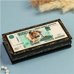 Шкатулка - купюрница «1000 рублей, кролик», 8,5х17 см, лаковая миниатюра