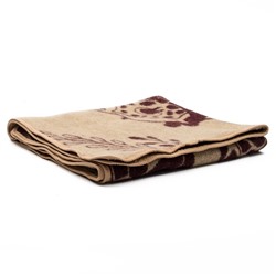 Одеяло шерстяное "Жираф", размер 100х140 см, беж/бордо, шерсть 70%, пэ 30%