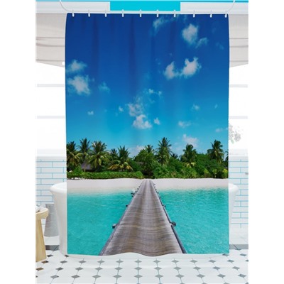 Фотоштора для ванной Пляж на Мальдивах