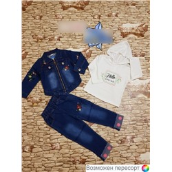 Костюм детский: джинсовая куртка, толстовка и джинсы арт. 756383