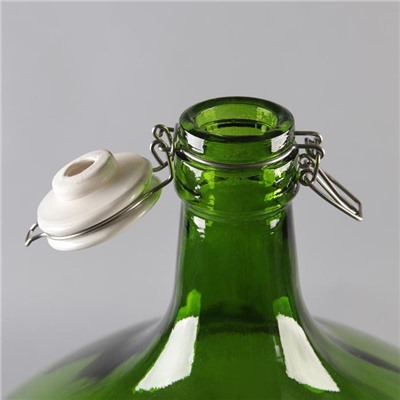 Бутыль стеклянная «GJA. Марани», 25 л, с фарфоровой крышкой с бугельным замком, цвет зелёный