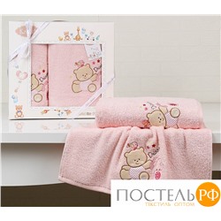 2130 Комплект полотенец "KARNA" детский BAMBINO-BEAR 50x70-70х120 см Розовый