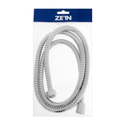 Душевой шланг ZEIN Z17PS, 150 см, гайки металл, запрессовочная втулка латунь, хром
