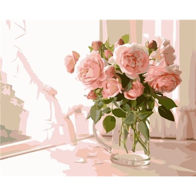 Картина по номерам 40х50 - Розы в кувшине