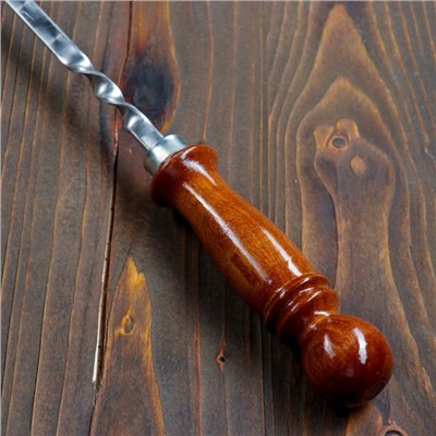 Шампур узбекский для шашлыка с деревянной ручкой 60 см