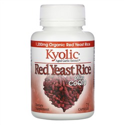 Kyolic, Экстракт выдержанного чеснока, красный ферментированный рис, с CoQ10, 75 капсул
