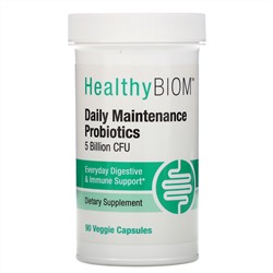 HealthyBiom, Пробиотики для ежедневной поддержки, 5 млрд КОЕ, 90 растительных капсул