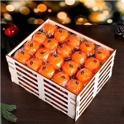 Набор новогодних свечей "Мандарины в ящике" 60 шт, 16,5×33,3×27 см