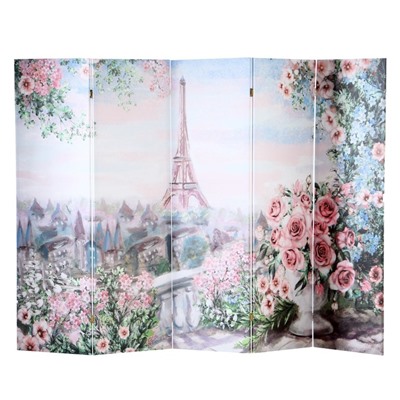 Ширма "Картина маслом. Розы и Париж", 250 × 160 см