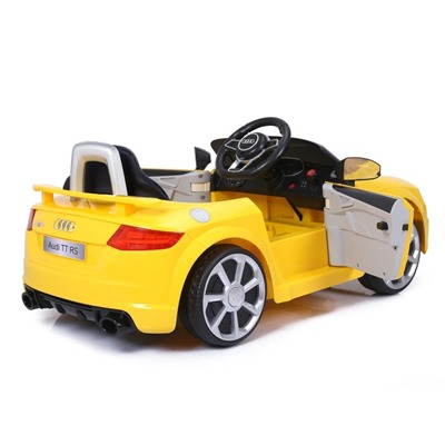Электромобиль AUDI TT RS, окраска желтый, EVA колеса, кожаное сидение
