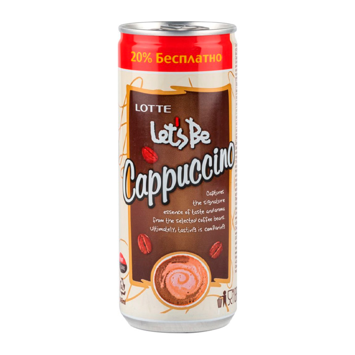 Кофе lets be. Lets be напиток кофейный Cappuccino 240 мл ж/б. Кофейный напиток Lotte Let's be Cappuccino б/г ж/б 240мл. Lotte / напиток кофейный "Let's be" в банках 240 мл. Espresso. Lotte капучино.