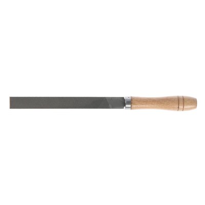 Напильник ТУНДРА, плоский, сталь У10, деревянная рукоятка, №2, 150 мм