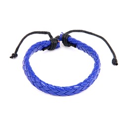 BS089-10 Плетёный кожаный браслет, синий