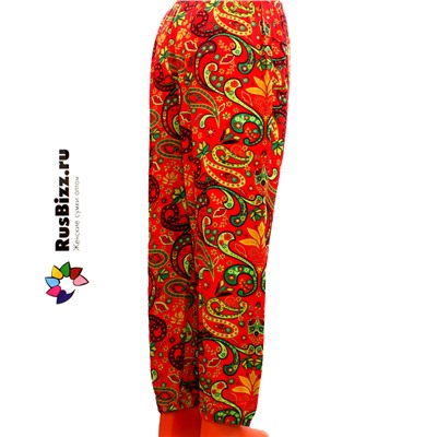 Рост 160-170. Размер 42-48. Легкие летние штаны Turin из бамбукового волокна с оригинальным принтом.