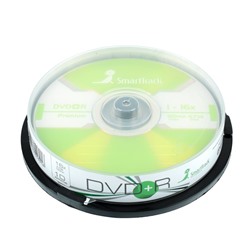 Диск DVD+R SmartTrack, 16x, 4,7 Гб, Cake Box, 10 шт