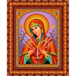Ткань-схема для вышивания бисером "Икона Божьей Матери Семистрельная" А3 (кби 3018/1)
