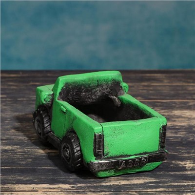 Горшок "Машинка" зеленое, 14*6,5*7см