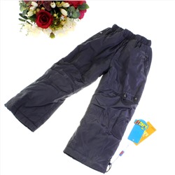 Рост 112-116. Утепленные детские штаны с подкладкой из полиэстера Rihoo  графитового цвета.