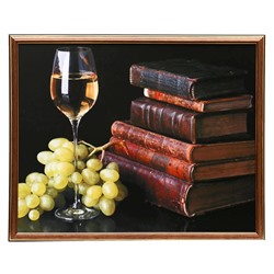 Картина "Вино и книги" 40х50 см