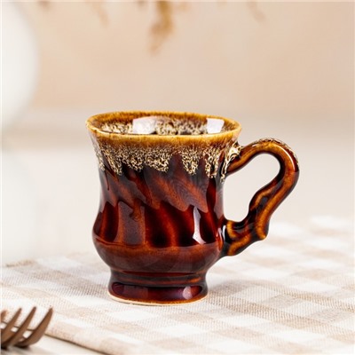 Чашка кофейная "Бриз", коричневая, керамика, 0.1 л