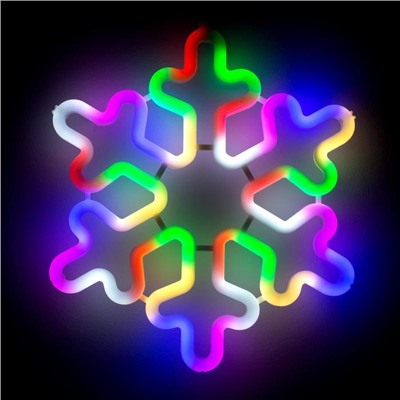 Светодиодная фигура «Снежинка» 30 см, пластик, 220 В, свечение мульти