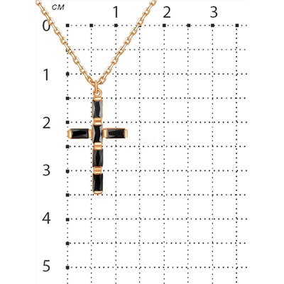 Колье крест из золочёного серебра с фианитами 441-10-409з216