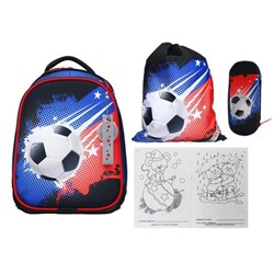 Рюкзак каркасный Luris Томас 3D, 38 x 30 x 16 см, мешок для обуви, для мальчика, «Мяч»