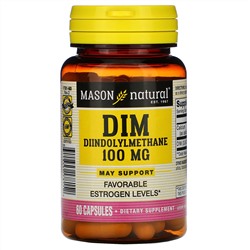 Mason Natural, Дииндолилметан (DIM), 100 мг, 60 капсул