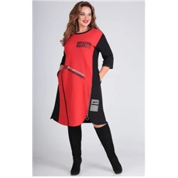 Туника-платье SIZE PLUS BEST с красной вставкой SH110