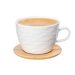 Чашка для капучино и кофе латте 500 мл 14*11,2*8 см "Айсберг" + дер. подставка