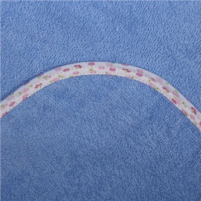 Набор для купания (полотенце-уголок, рукавица) с вышивкой "Жираф", размер 100х110 см, цвет голубой (арт. К24/2)