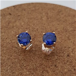 Серьги гвоздики коллекция Xuping ML покрытие позолота синий камень
