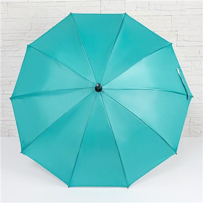 Зонт - трость полуавтоматический «Однотонный», ветроустойчивый, 10 спиц, R = 48 см, цвет МИКС/серебристый