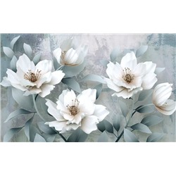 3D Фотообои  "Благородные белые цветы"