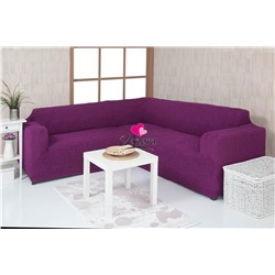 Чехол на угловой диван без оборки фиолетовый 225