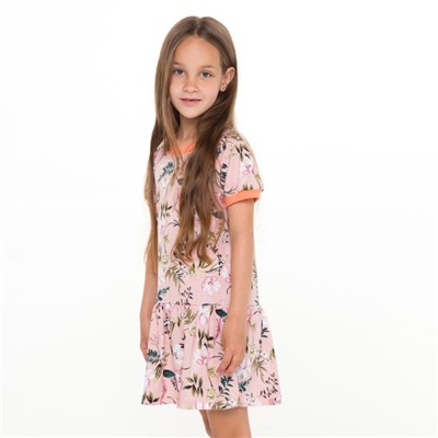 Платье для девочки, цвет персик/цветы, рост 98 см