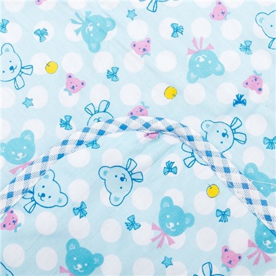 Конверт для новорожденного "Мишка", теплый, на завяках, цвет голубой