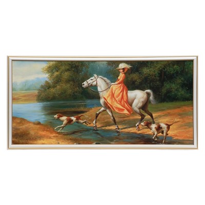 Картина "Леди на белом коне"  36*73см